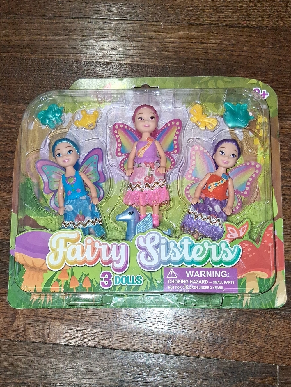 Fairy Sisters 3-Pack Fairy Doll Set - Pink, Blue, Purple